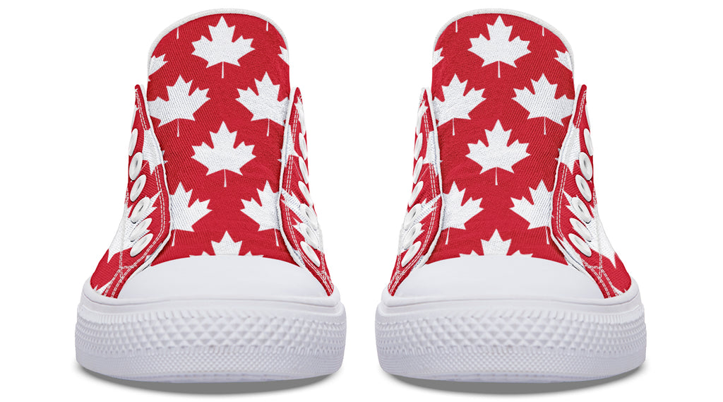 Maple Leaves Red Low Tops (Wide)