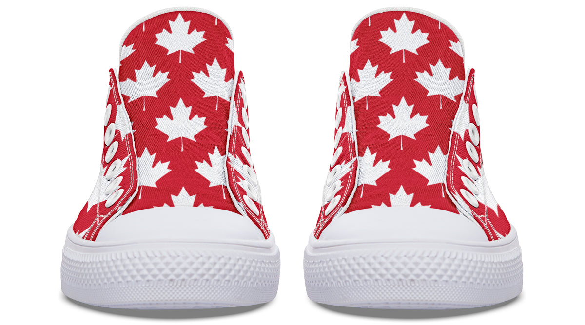 Maple Leaves Red Low Tops (Wide)