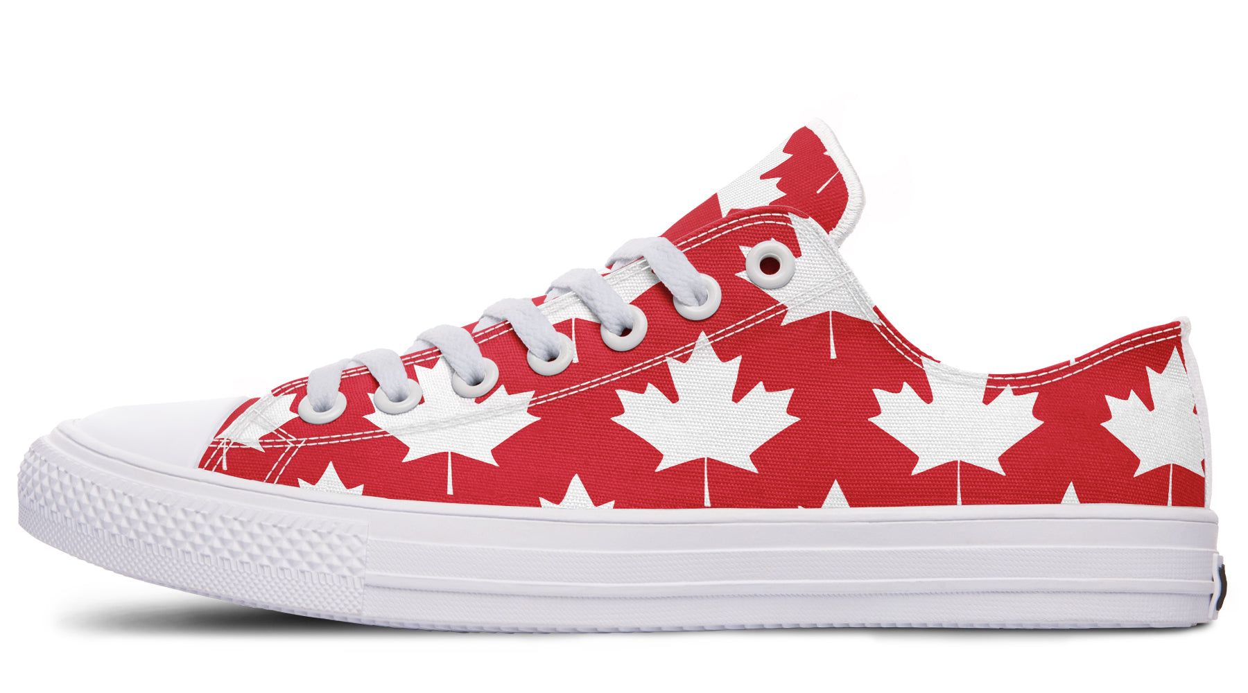 Maple Leaves Red Low Tops (Wide)
