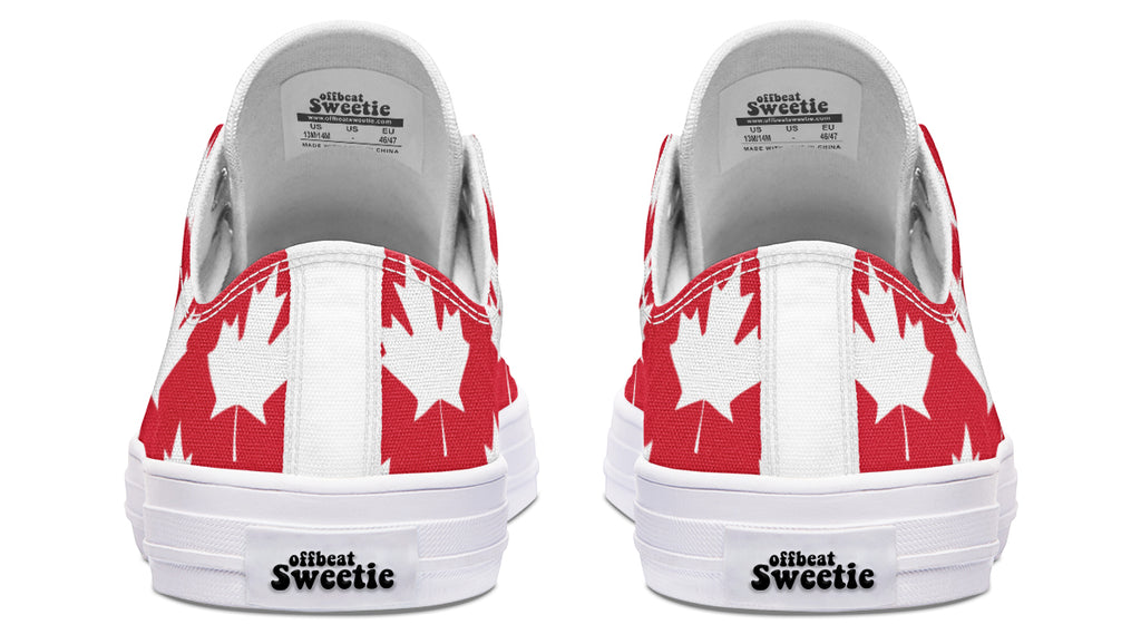 Maple Leaves Red Low Tops (Wide)