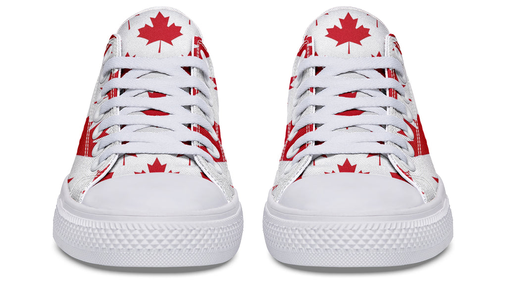 Maple Leaves White Low Tops - Offbeat Sweetie