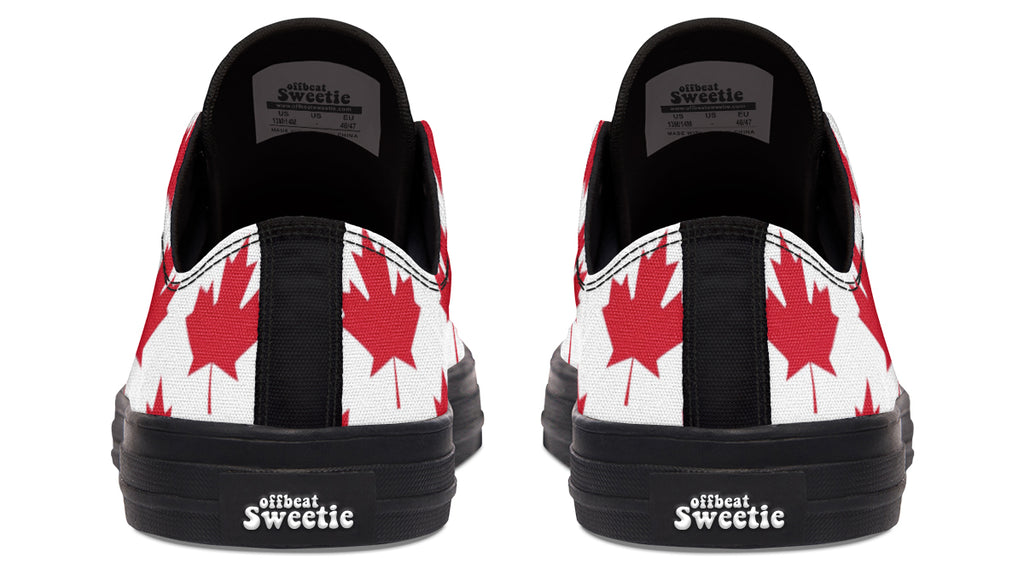 Maple Leaves White Low Tops - Offbeat Sweetie