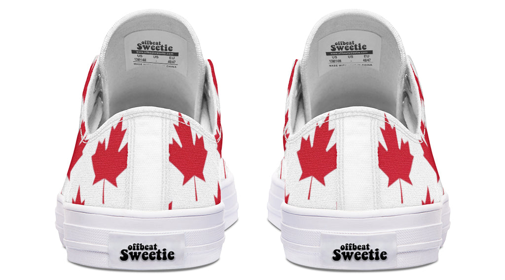 Maple Leaves White Low Tops - Offbeat Sweetie