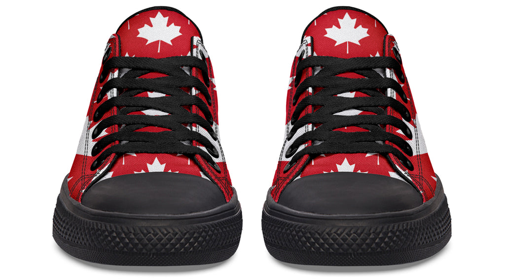 Maple Leaves Red Low Tops - Offbeat Sweetie