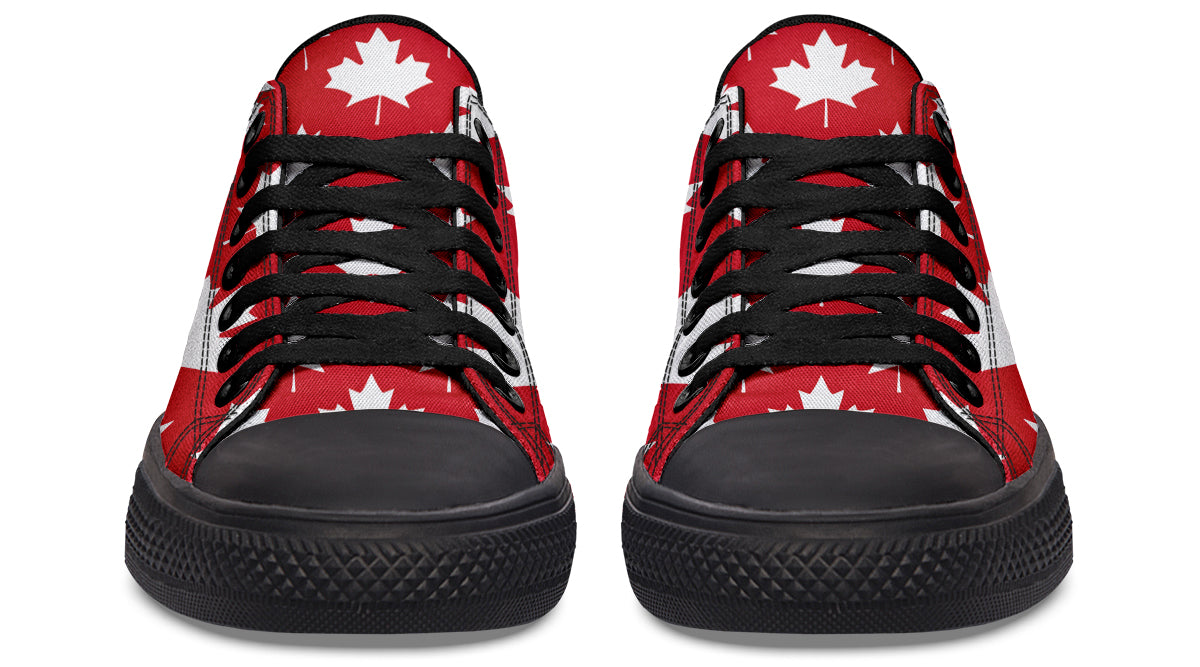 Maple Leaves Red Low Tops - Offbeat Sweetie