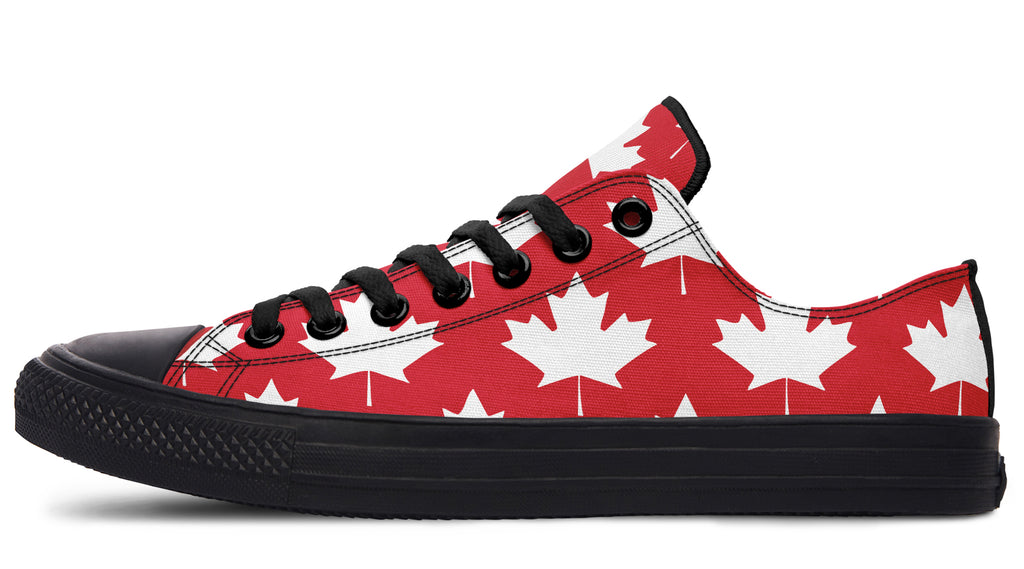 Maple Leaves Red Low Tops - Offbeat Sweetie