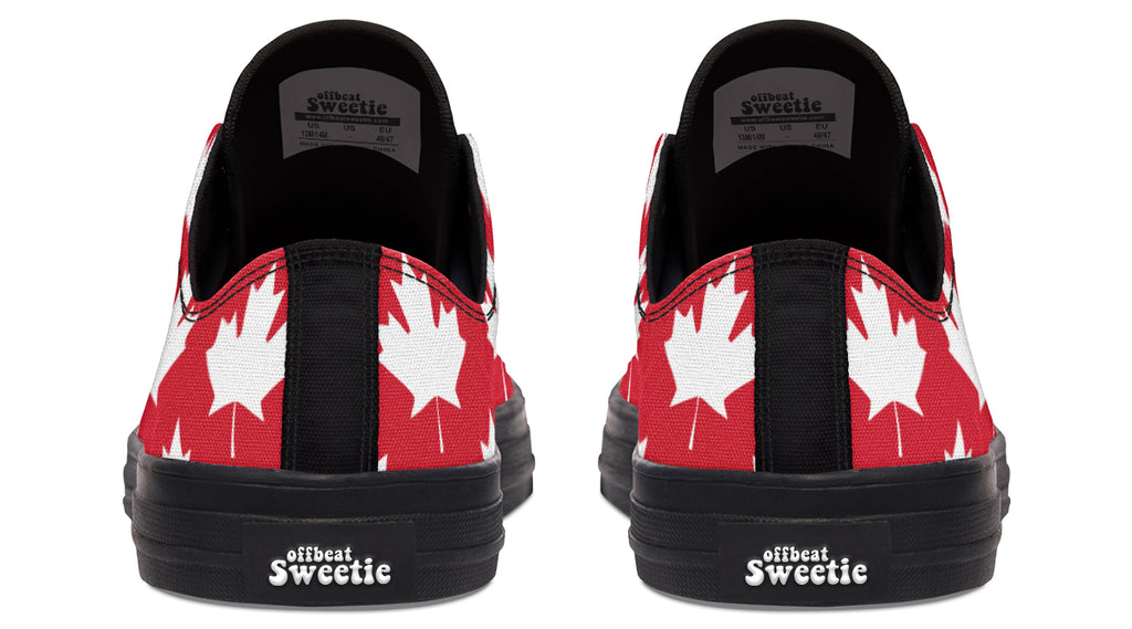 Maple Leaves Red Low Tops - Offbeat Sweetie