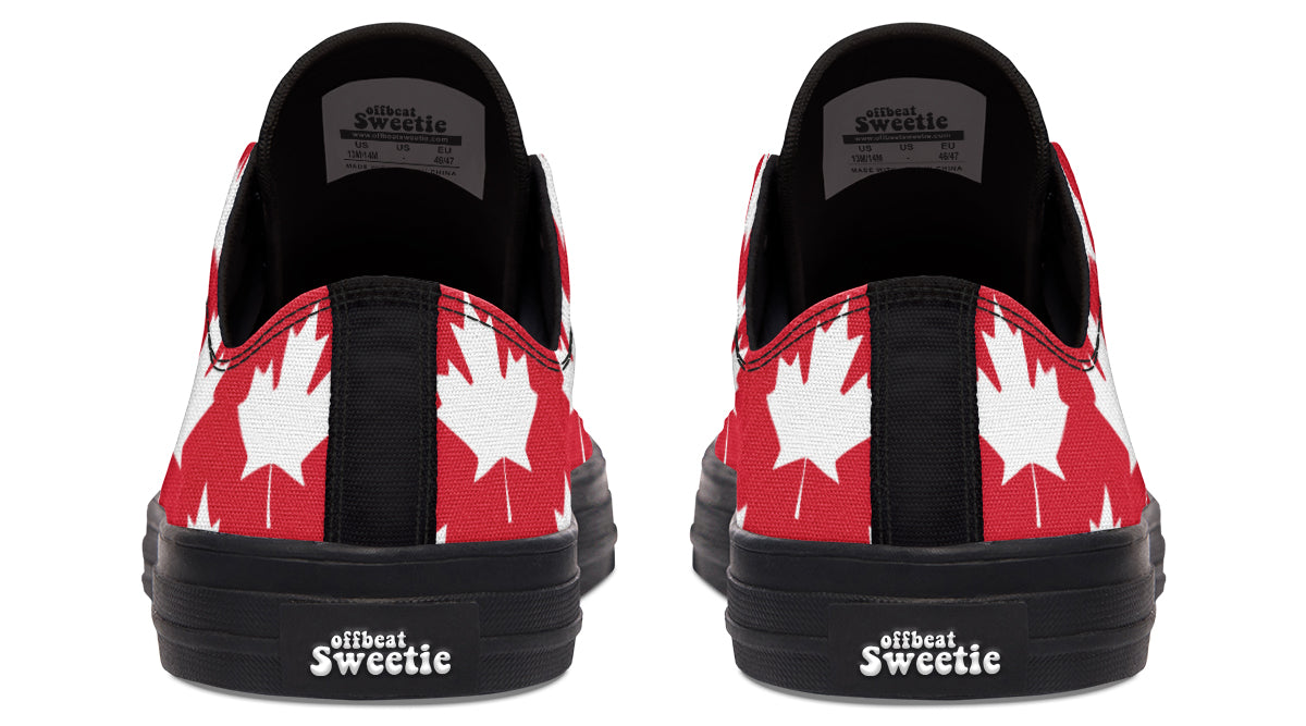 Maple Leaves Red Low Tops - Offbeat Sweetie