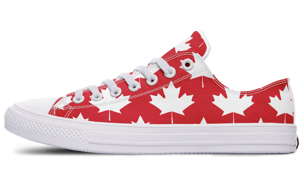 Maple Leaves Red Low Tops - Offbeat Sweetie
