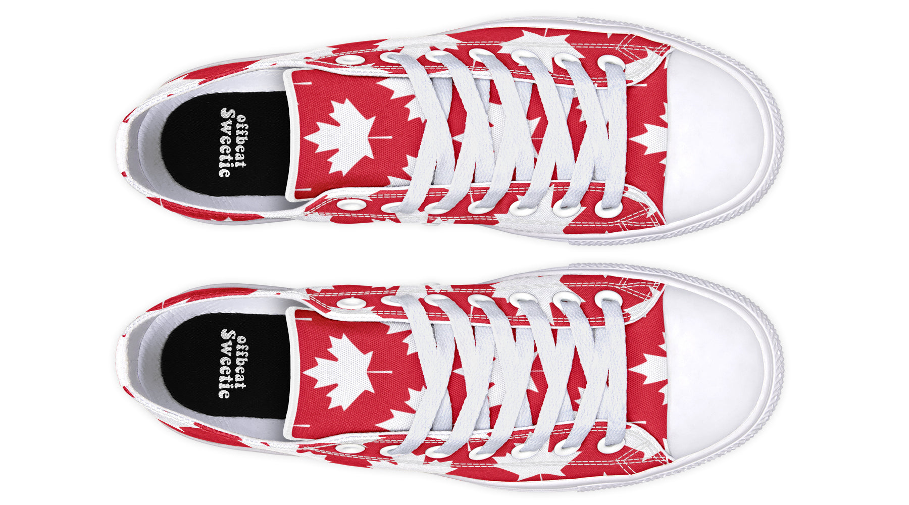 Maple Leaves Red Low Tops - Offbeat Sweetie