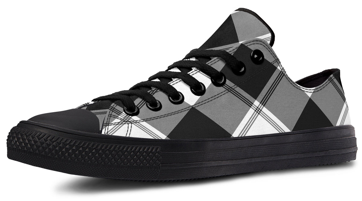 Black And White Plaid Low Tops