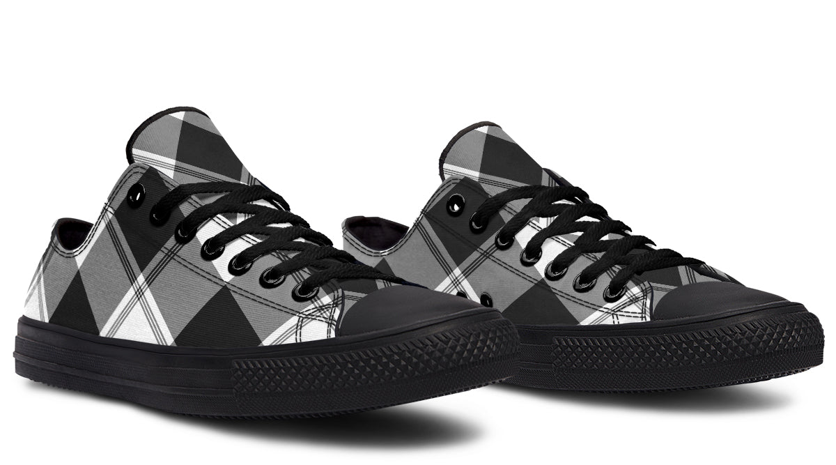 Black And White Plaid Low Tops