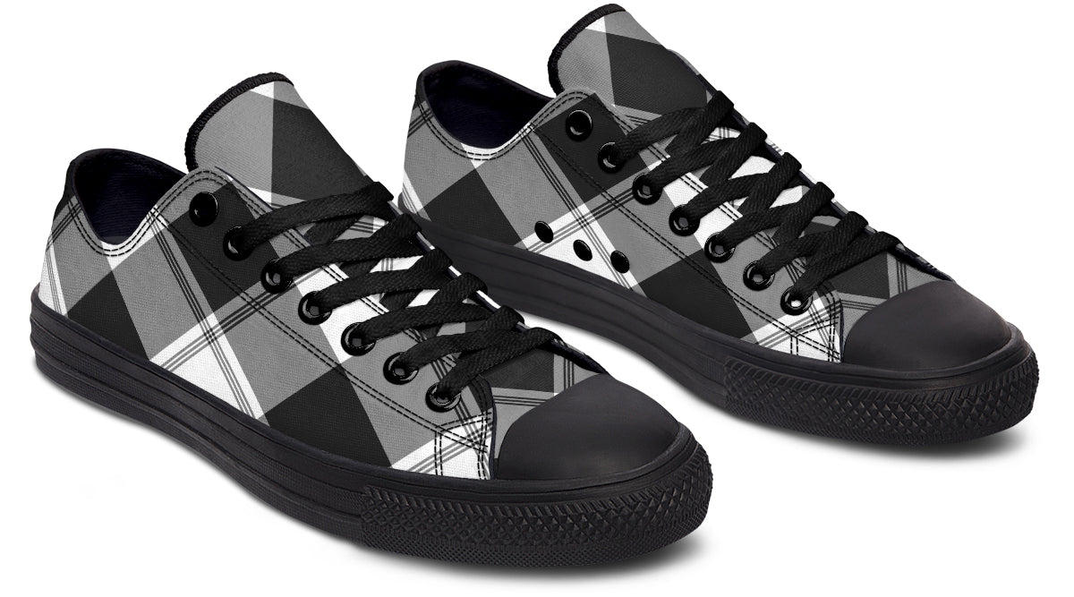 Black And White Plaid Low Tops
