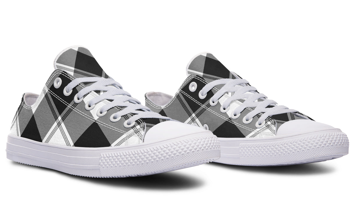 Black And White Plaid Low Tops