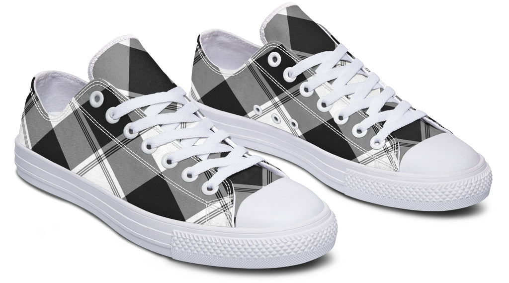 Black And White Plaid Low Tops