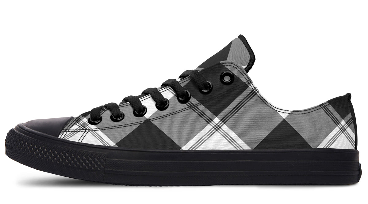 Black And White Plaid Low Tops