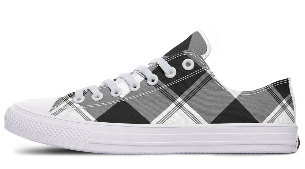 Black And White Plaid Low Tops