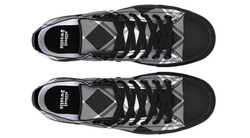 Black And White Plaid Low Tops