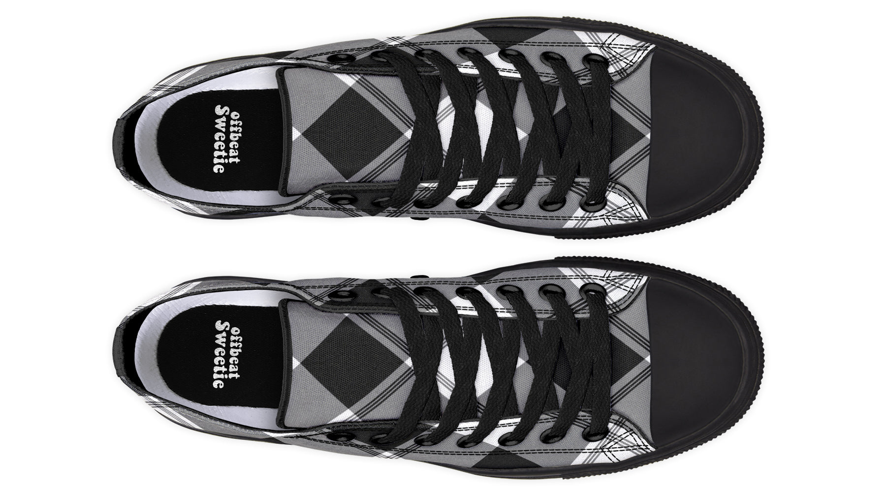 Black And White Plaid Low Tops