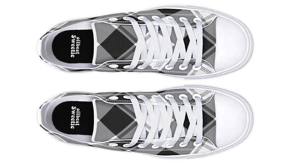 Black And White Plaid Low Tops