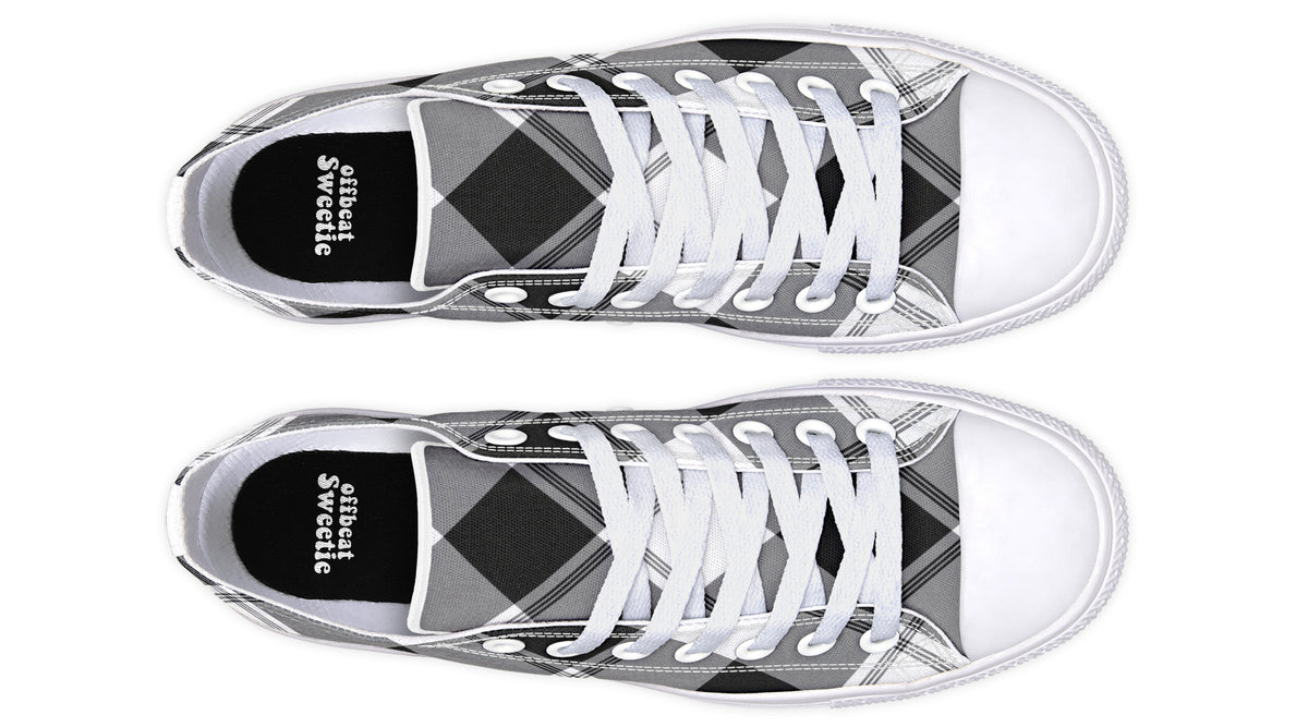 Black And White Plaid Low Tops