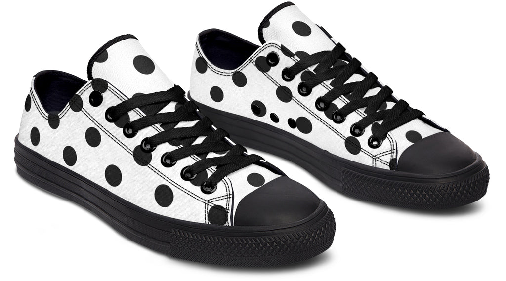 Marshmallow White Polka Dot Low Tops