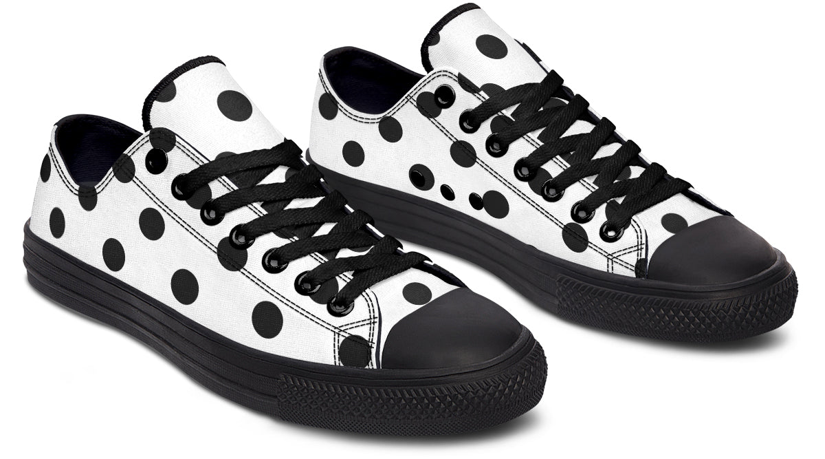 Marshmallow White Polka Dot Low Tops