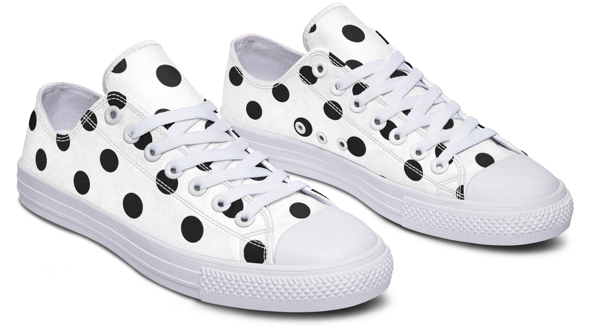 Marshmallow White Polka Dot Low Tops