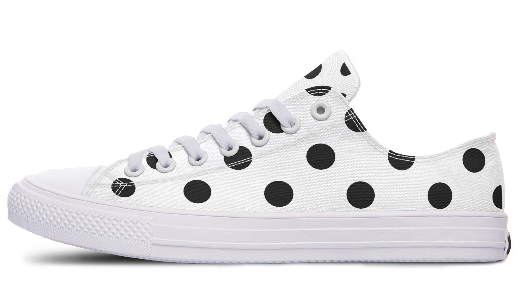 Marshmallow White Polka Dot Low Tops