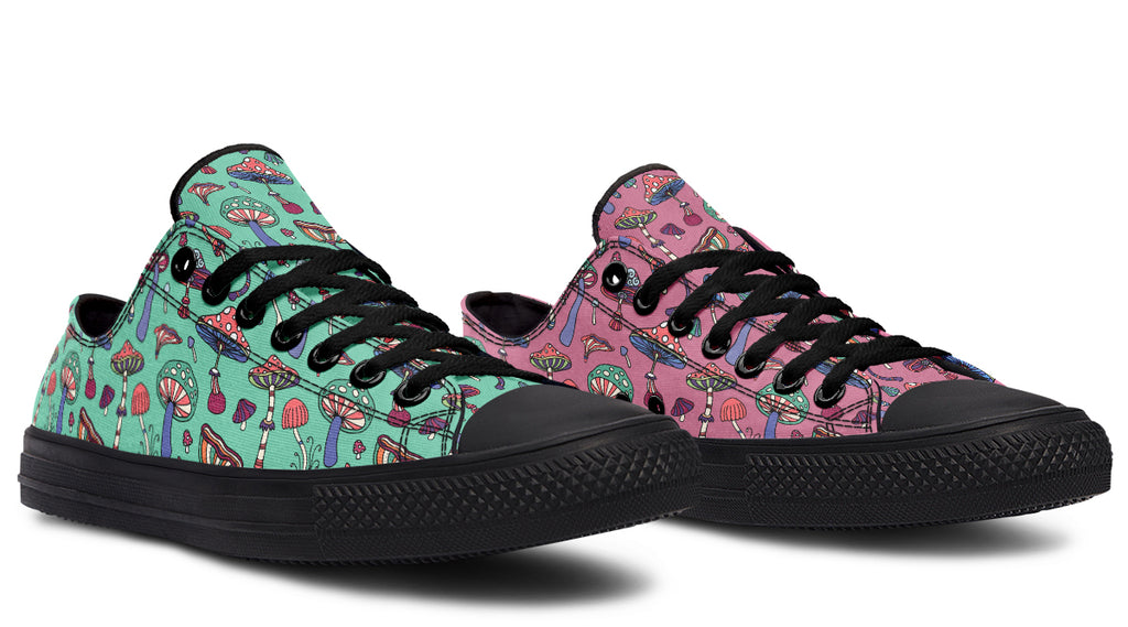 Mismatched Mushrooms Low Tops (Wide)