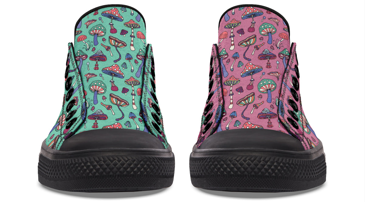 Mismatched Mushrooms Low Tops (Wide)