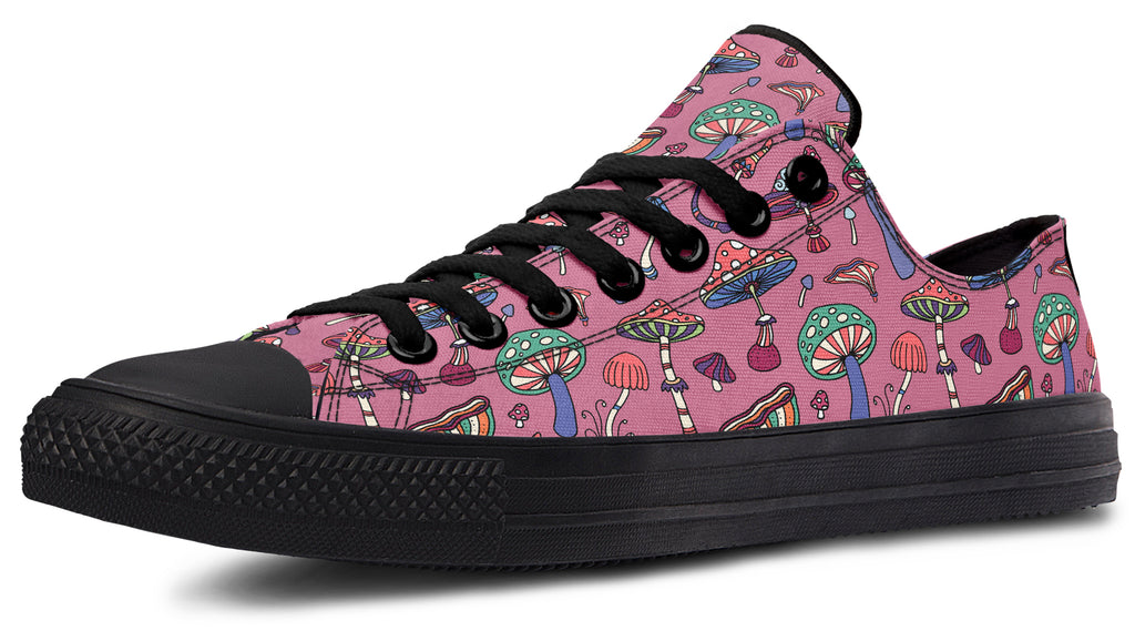 Mismatched Mushrooms Low Tops - Offbeat Sweetie