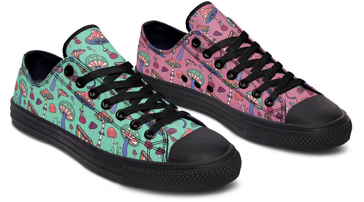 Mismatched Mushrooms Low Tops - Offbeat Sweetie
