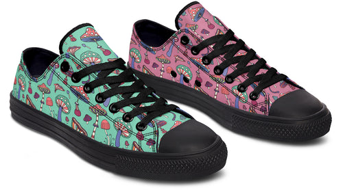 Mismatched Mushrooms Low Tops - Offbeat Sweetie