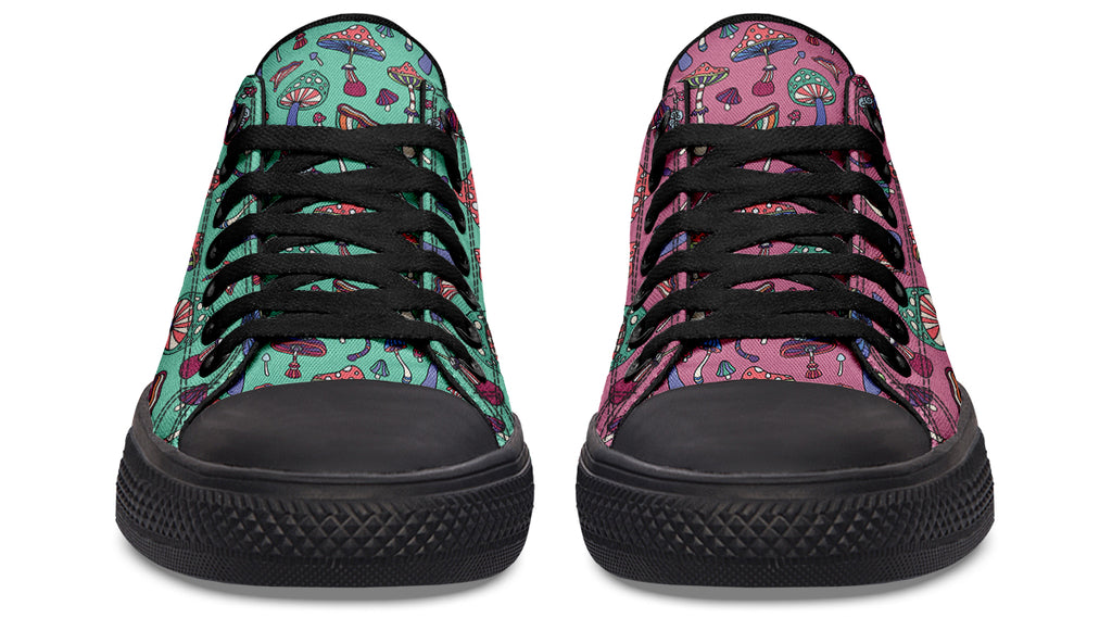 Mismatched Mushrooms Low Tops - Offbeat Sweetie