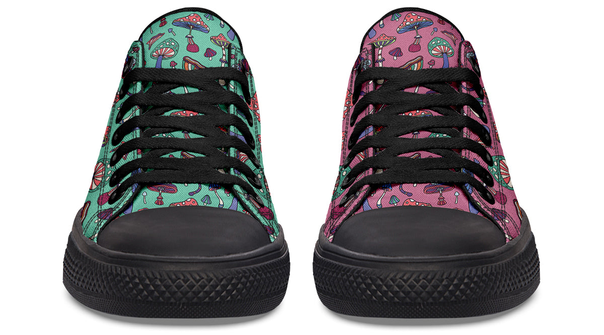 Mismatched Mushrooms Low Tops - Offbeat Sweetie