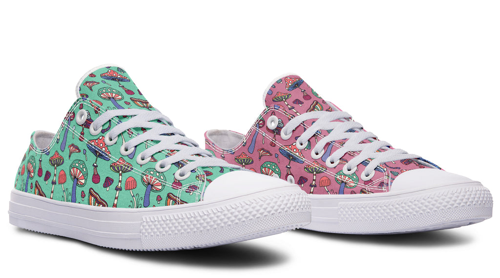 Mismatched Mushrooms Low Tops - Offbeat Sweetie