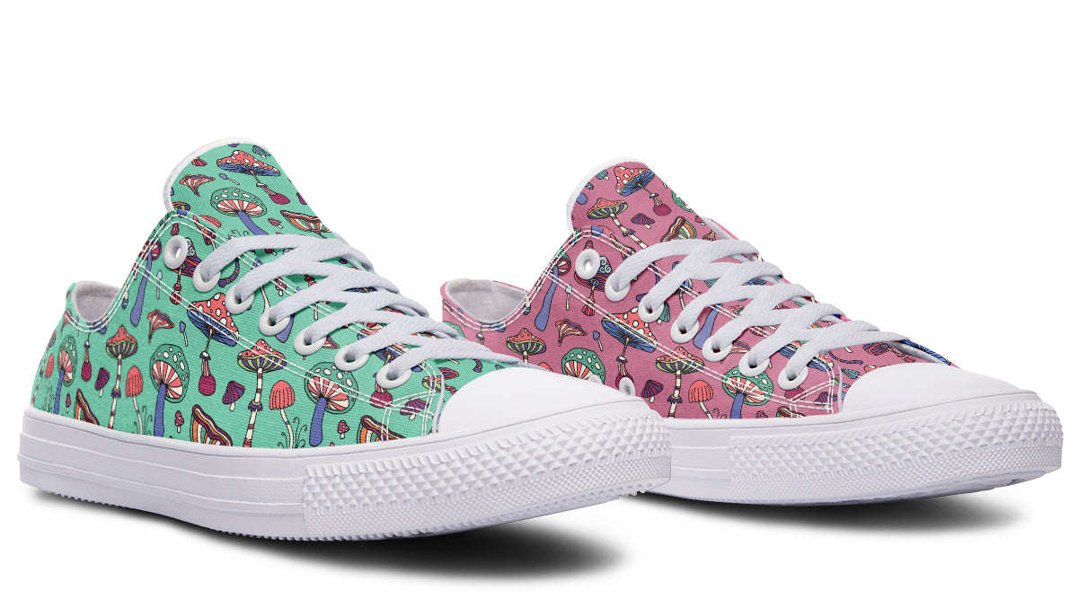 Mismatched Mushrooms Low Tops - Offbeat Sweetie