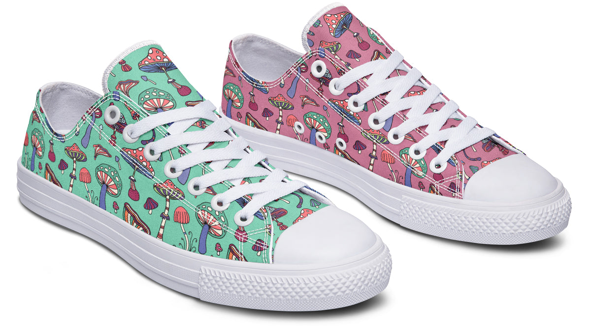 Mismatched Mushrooms Low Tops - Offbeat Sweetie