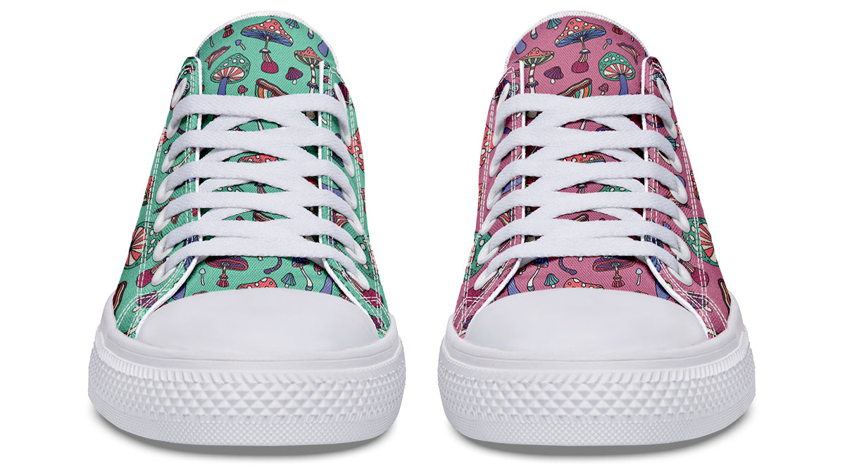 Mismatched Mushrooms Low Tops - Offbeat Sweetie