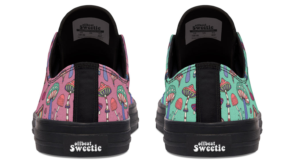 Mismatched Mushrooms Low Tops - Offbeat Sweetie