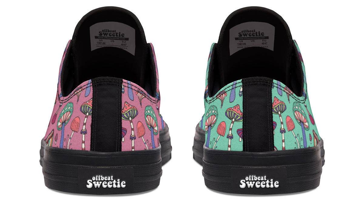 Mismatched Mushrooms Low Tops - Offbeat Sweetie