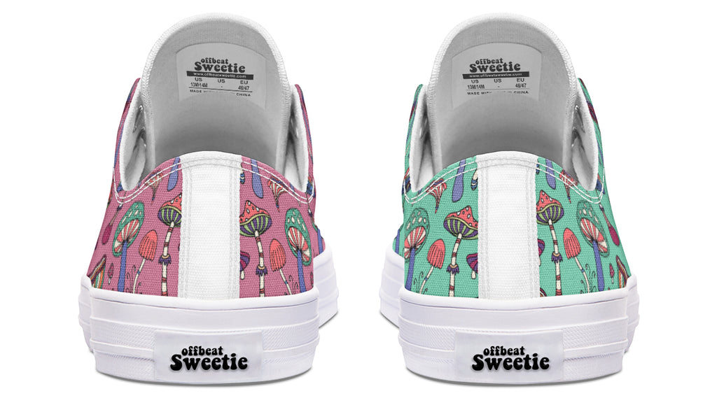 Mismatched Mushrooms Low Tops - Offbeat Sweetie