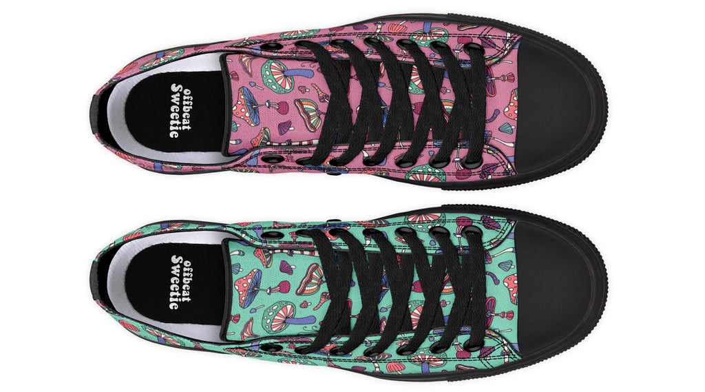 Mismatched Mushrooms Low Tops - Offbeat Sweetie