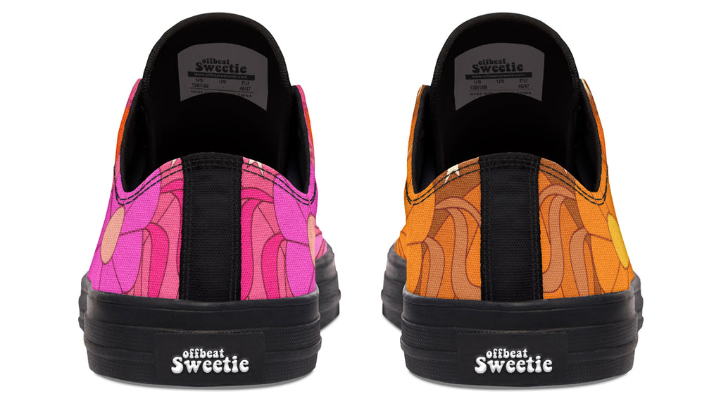 Molly's Mismatched Retro Daisies Low Tops - Offbeat Sweetie