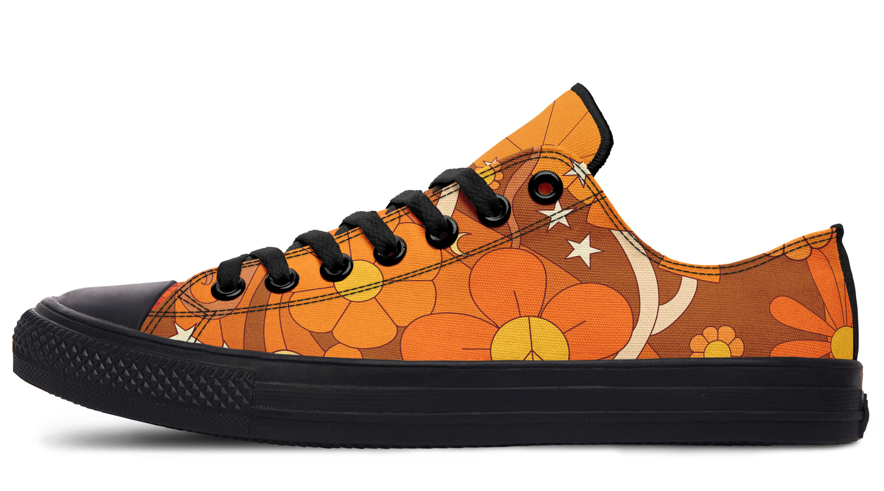 Molly's Orange Retro Daisies Low Tops