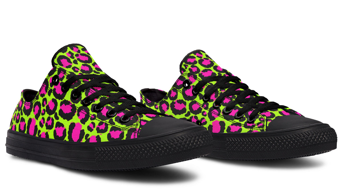 Neon Leopard Low Tops - Offbeat Sweetie