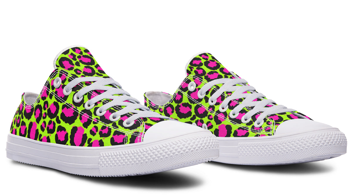 Neon Leopard Low Tops - Offbeat Sweetie