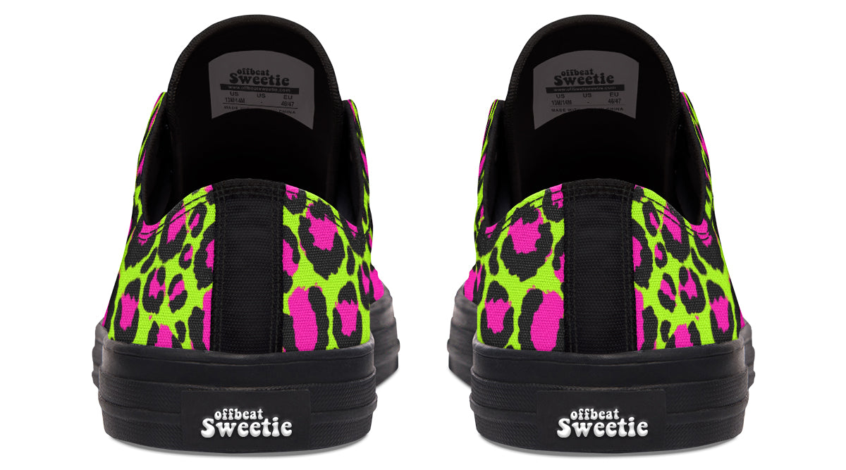 Neon Leopard Low Tops - Offbeat Sweetie