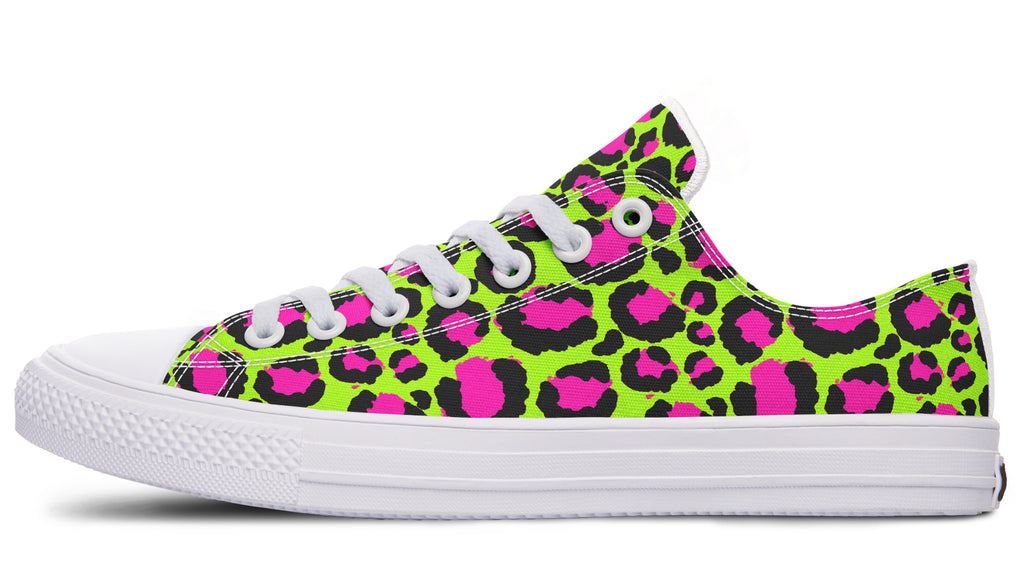 Neon Leopard Low Tops - Offbeat Sweetie